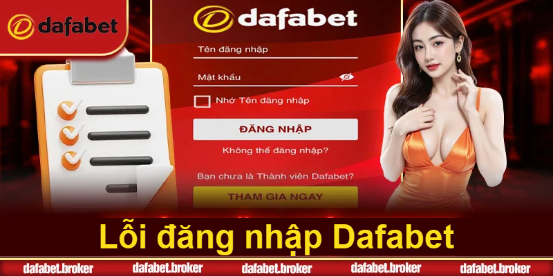Lỗi khi đăng nhập Dafabet